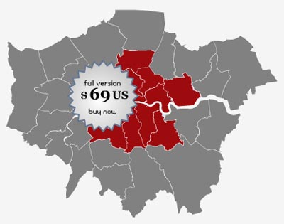 Screenshot of Locator Map of the London Boroughs