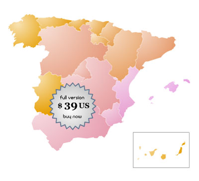 Screenshot of Spain Online Map Locator