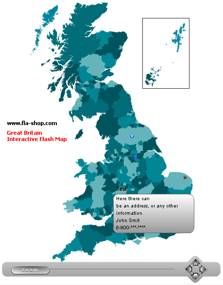 Interactive UK Flash Map software