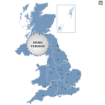 Click-and-Drag Map of UK regions screenshot
