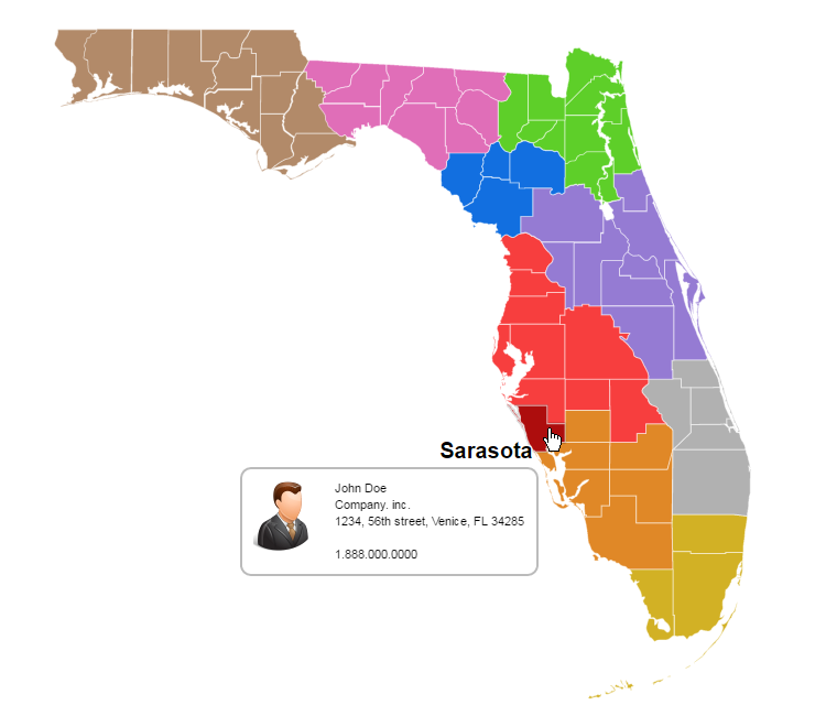 Florida counties map