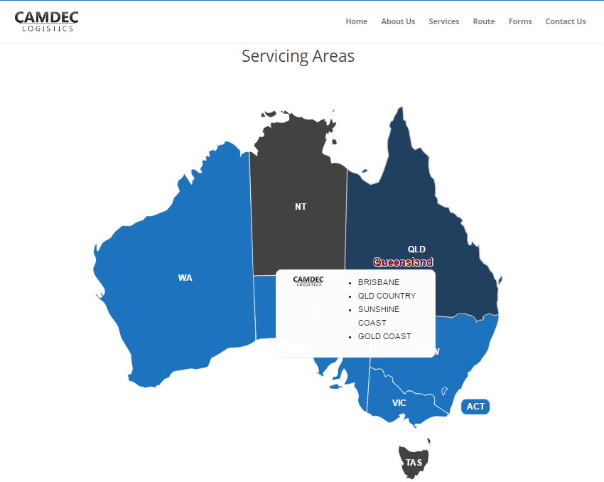 Australia interactive map plugin