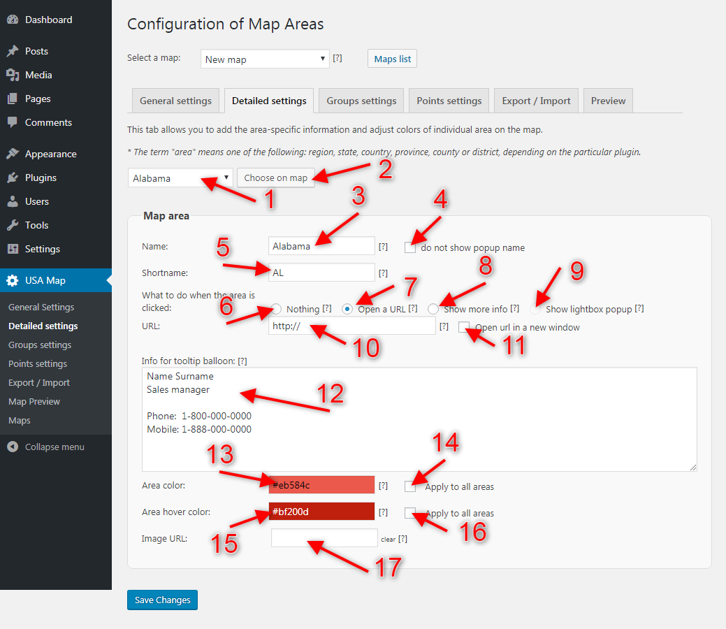 Detailed description of all fields