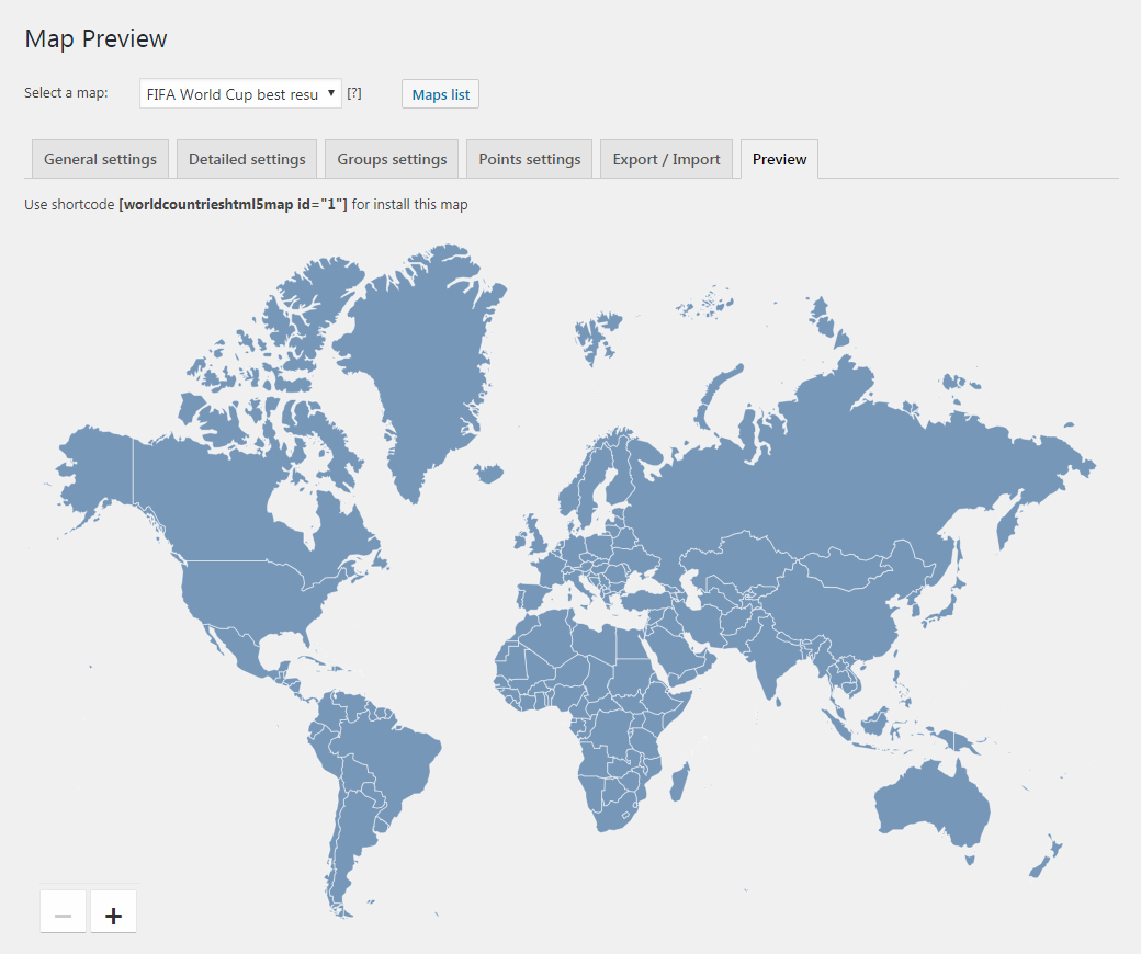 World map for WordPress