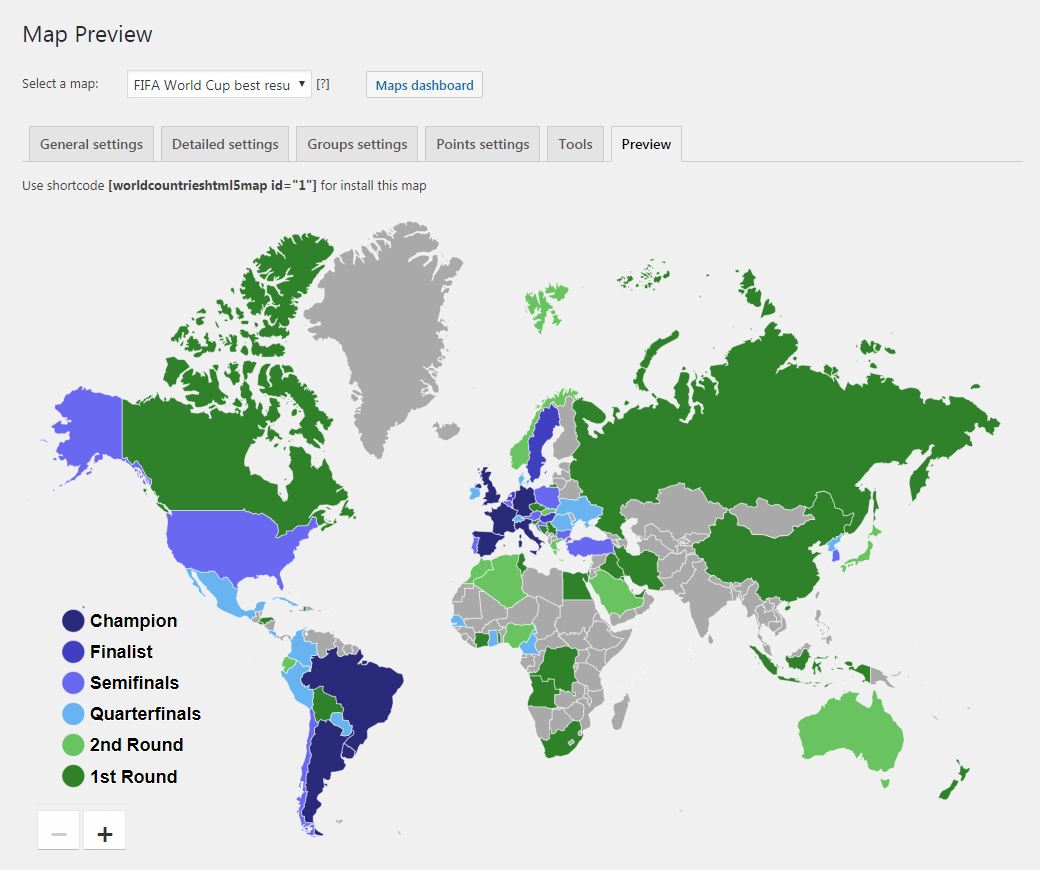 Interactive Map FIFA World Cup
