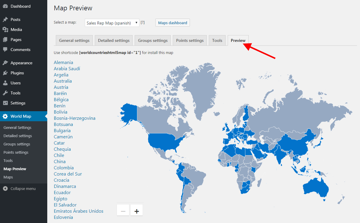 multilingual world map