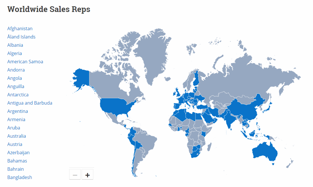 World Sales Rep Map