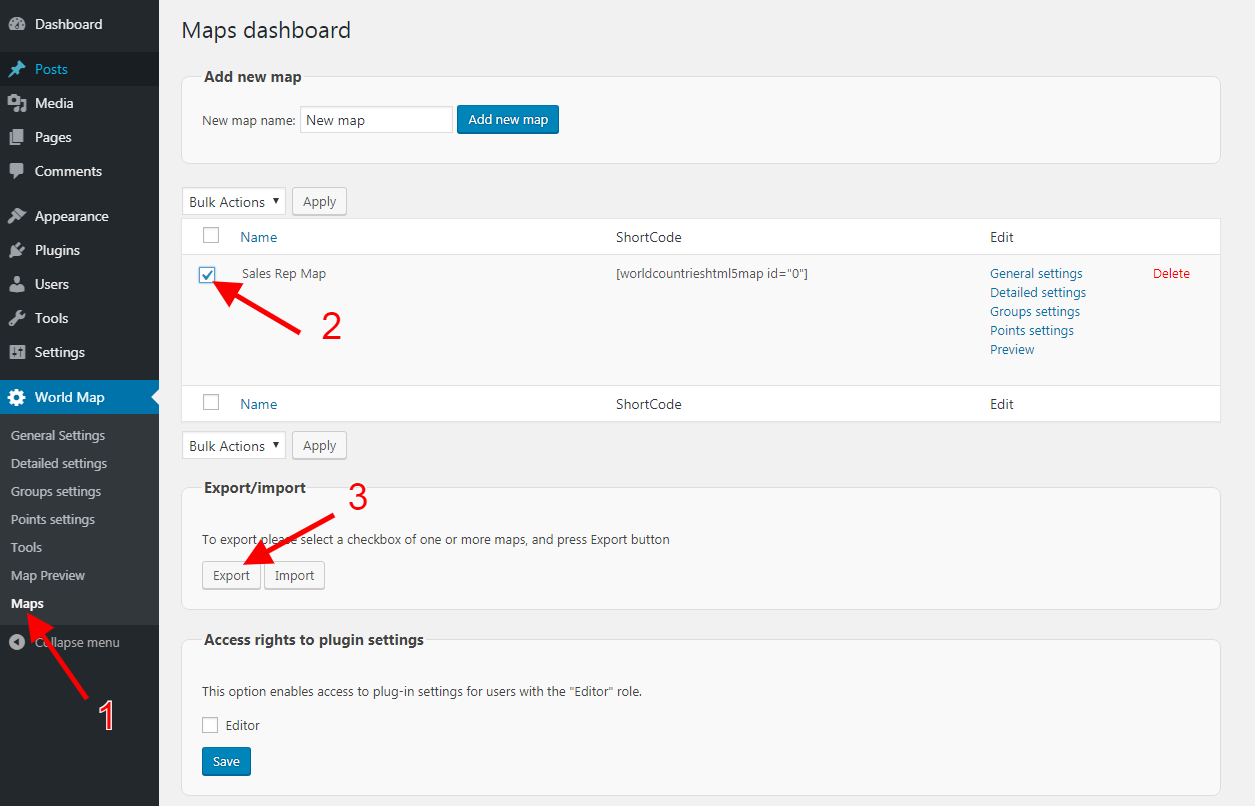 Make a copy of the configured map