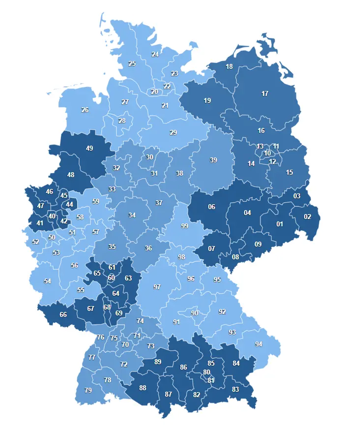 Germany Postcode Map