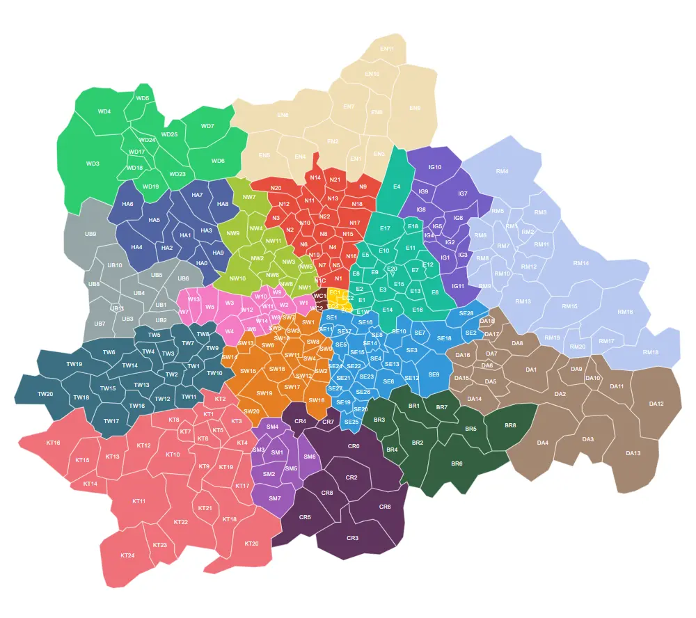 London Postcode Map