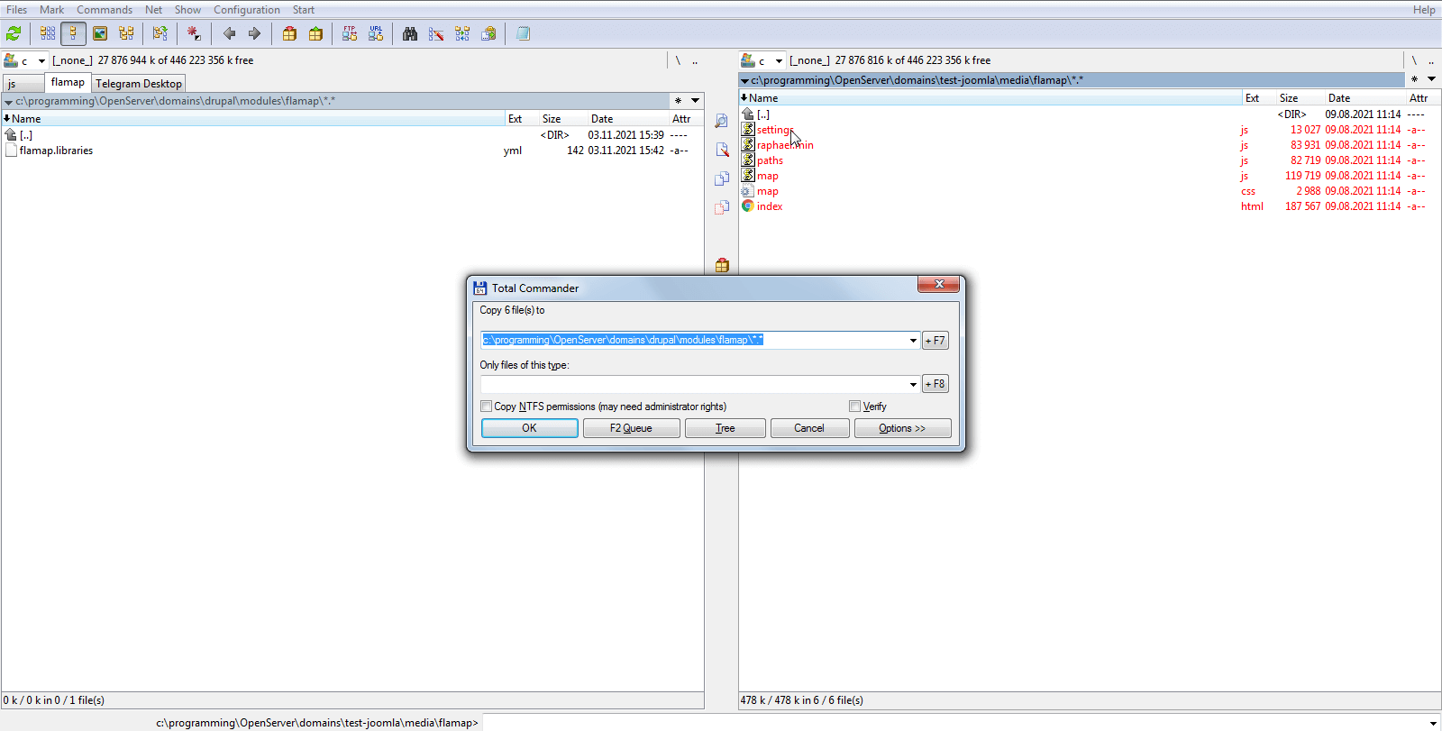 Copying map files to the folder with the module