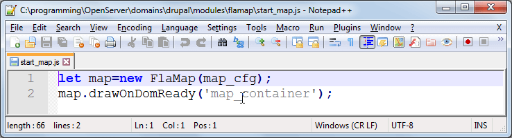 Creating the file start_map.js