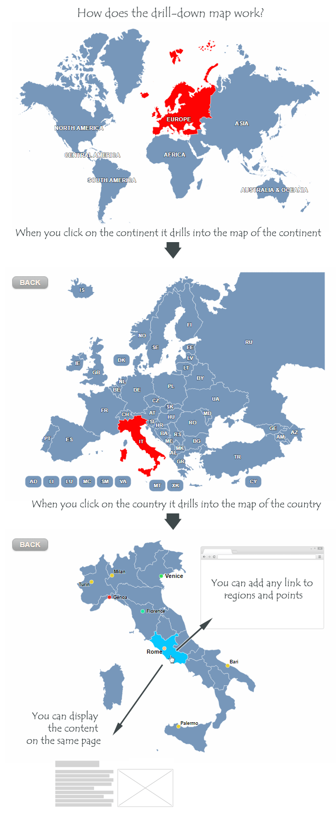 Drill-down map