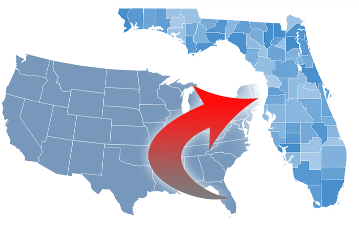 Map of U.S. states and counties