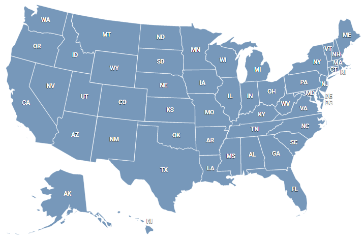 US Map for websites