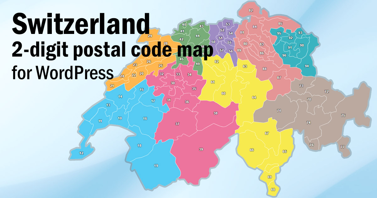 Switzerland Postcode Map With Clickable Postcode Areas For WordPress 