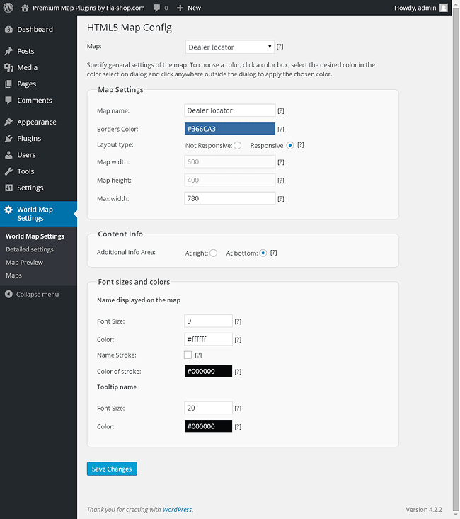 World HTML5 Map Premium plus for WordPress