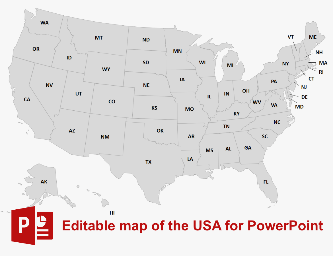 US Map PPTX Template