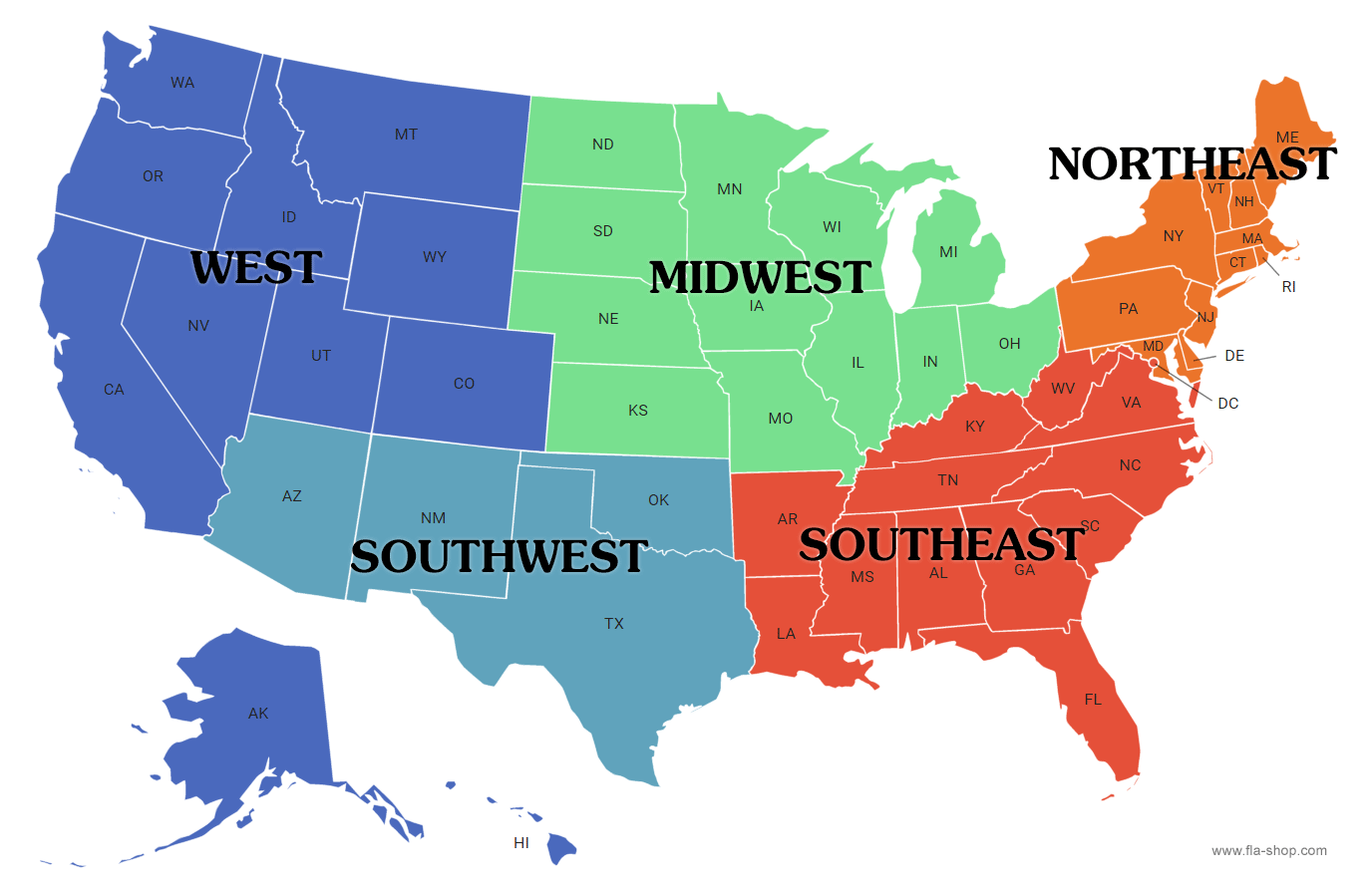 United States 5 Regions