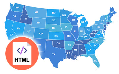 Clickable HTML U.S. Map